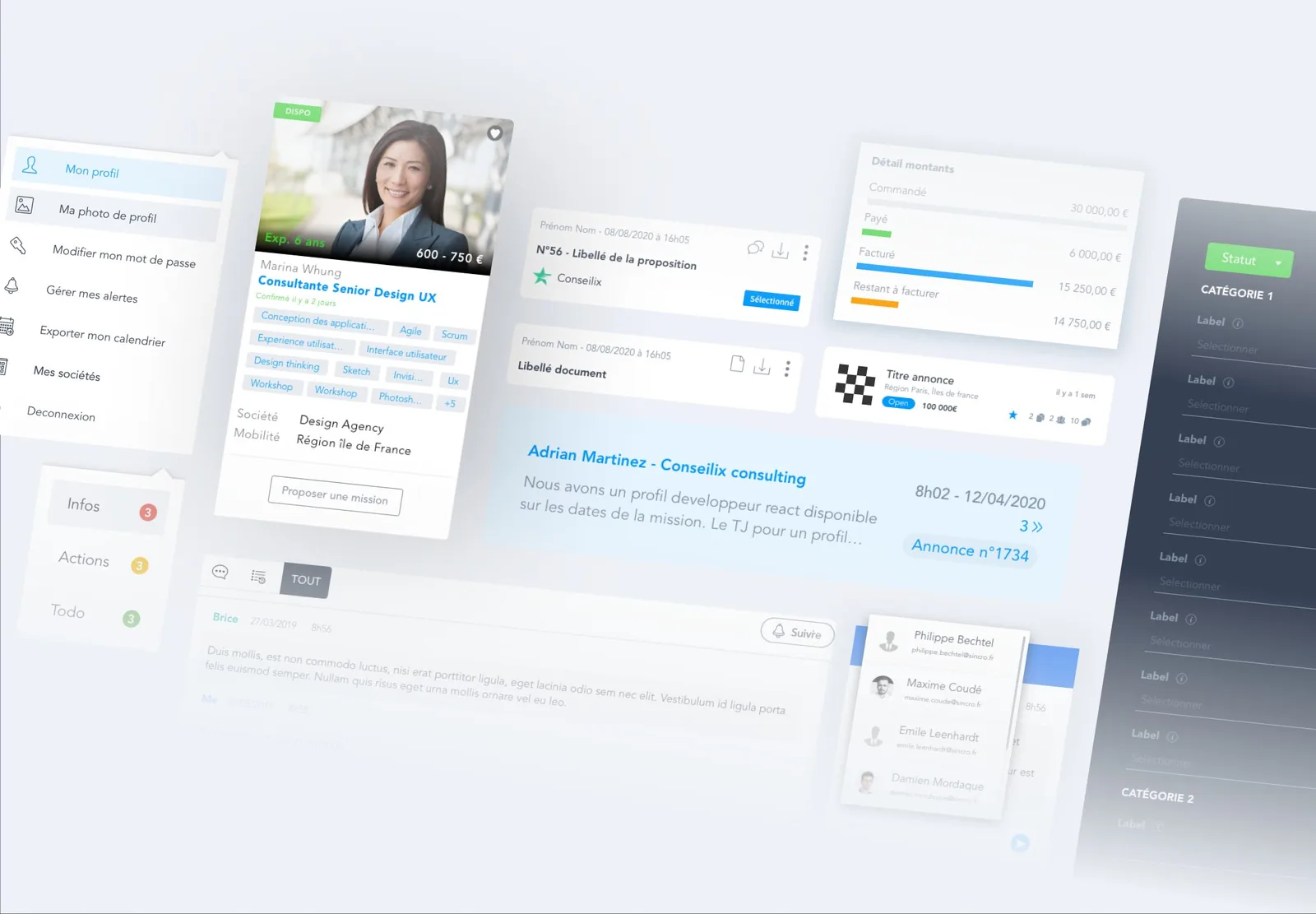 Composants du Design System Sincro